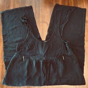 Cache Coeur Black Muslin Maternity  Jumpsuit